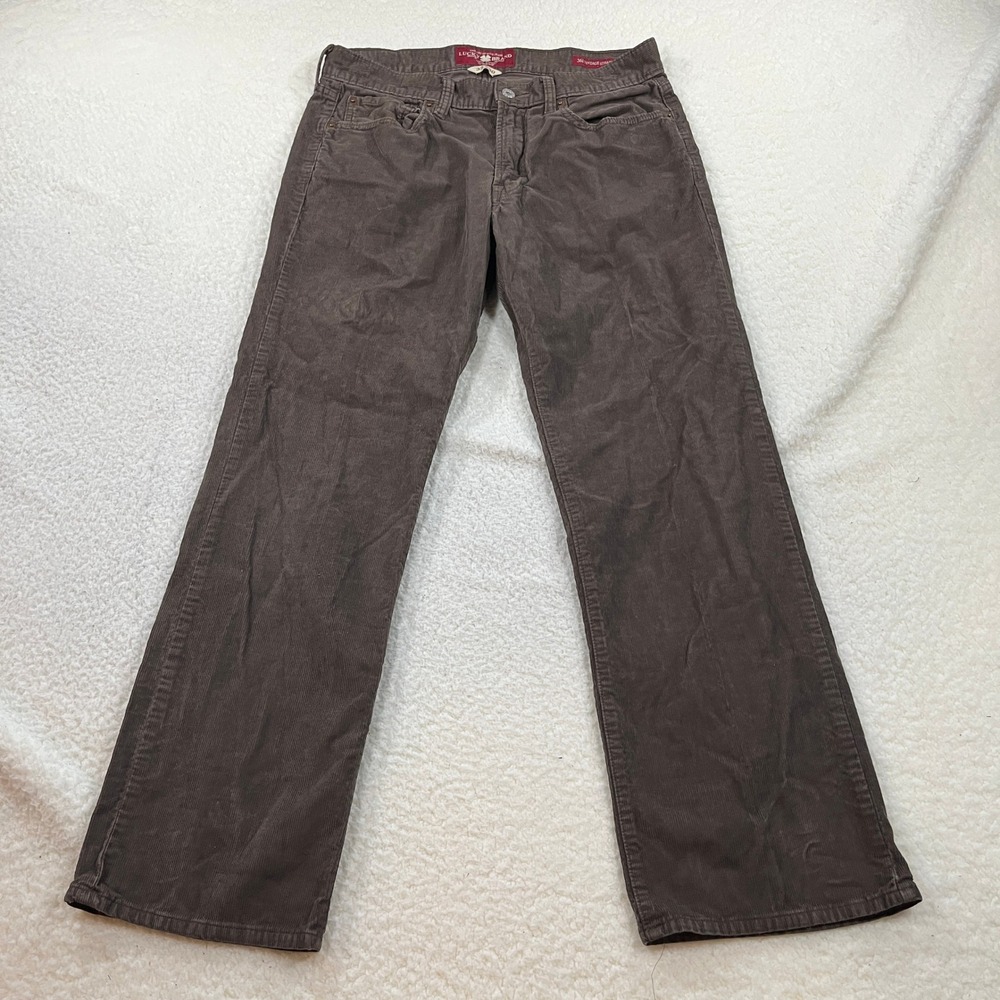 Lucky Brand Pants Mens 32x30 Brown 361 Vintage Straight Corduroy Cotton Trousers